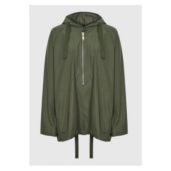 New! REISS London Jenna Short Hooded Parka Windbreaker Jacket in Khaki - Picture 3 of 13